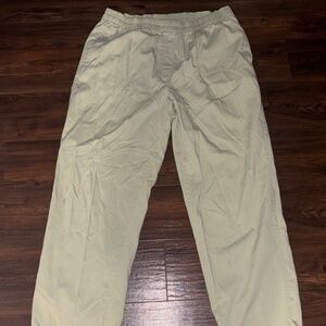 Pale green straight leg pants